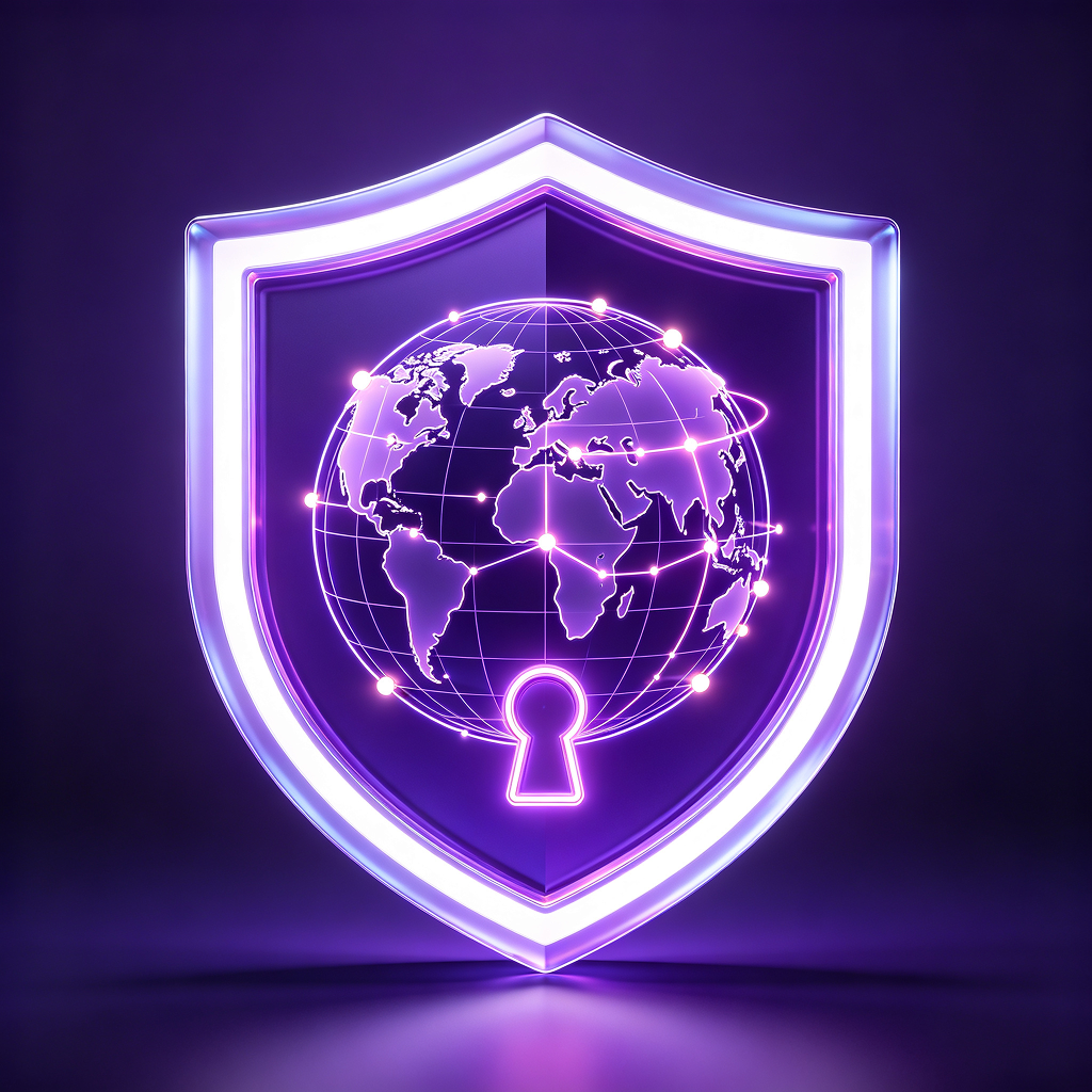 Avilo Browser shield and globe illustration